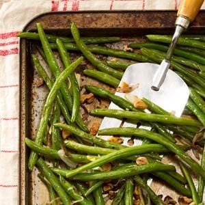 Roasted Green Beans with Lemon & Walnuts