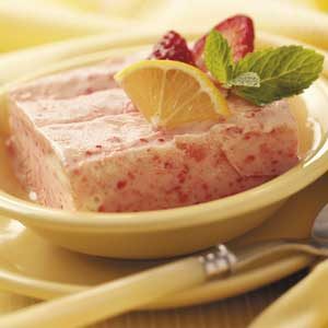 Image result for taste of home frosty lemon-strawberry dessert