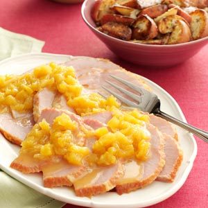 Slow-Cooked Ham with Pineapple Sauce