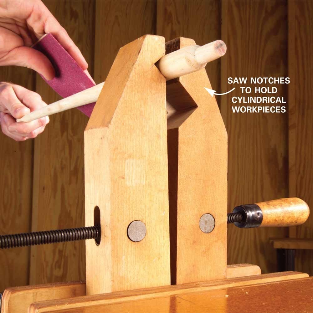 A clamp with notches sawn in to hold pieces | Construction Pro Tips
