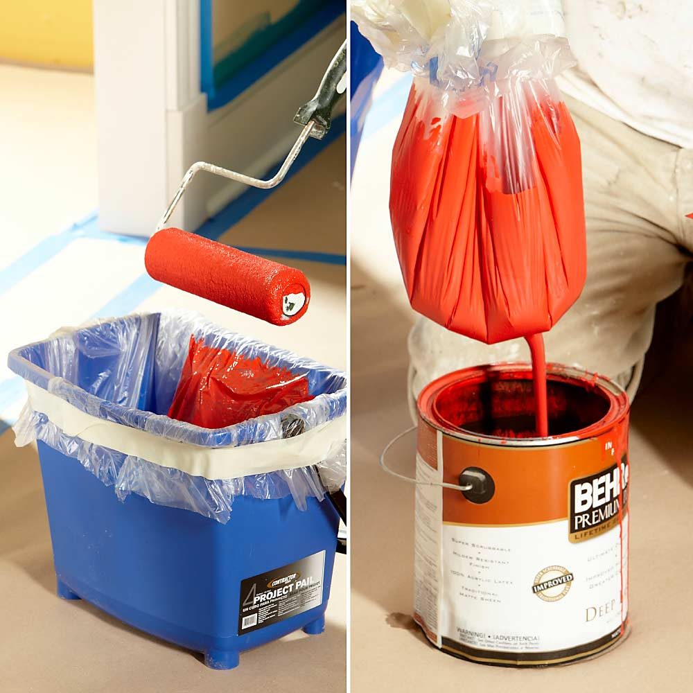 Use a paint pail instead of a paint tray | Construction Pro Tips