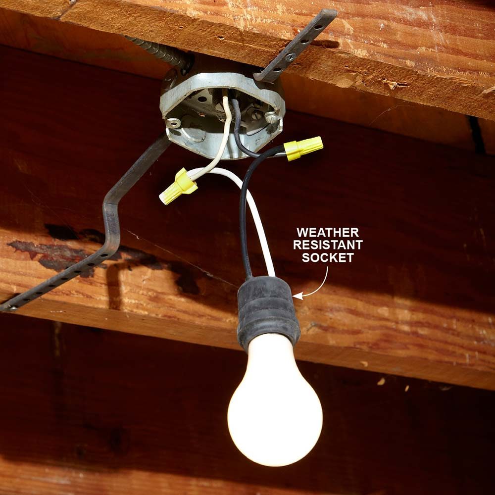 A light with a weather resistant light bulb socket | Construction Pro Tips