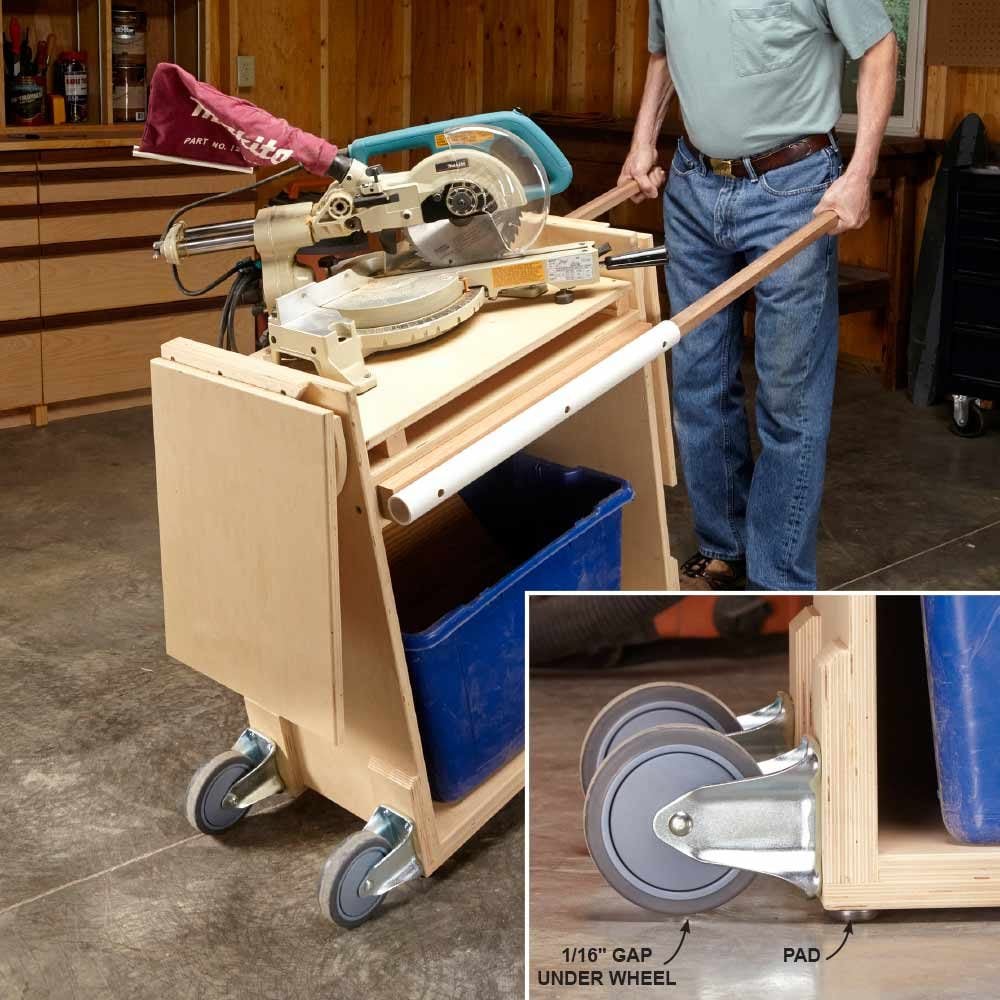 Rolling miter saw stand
