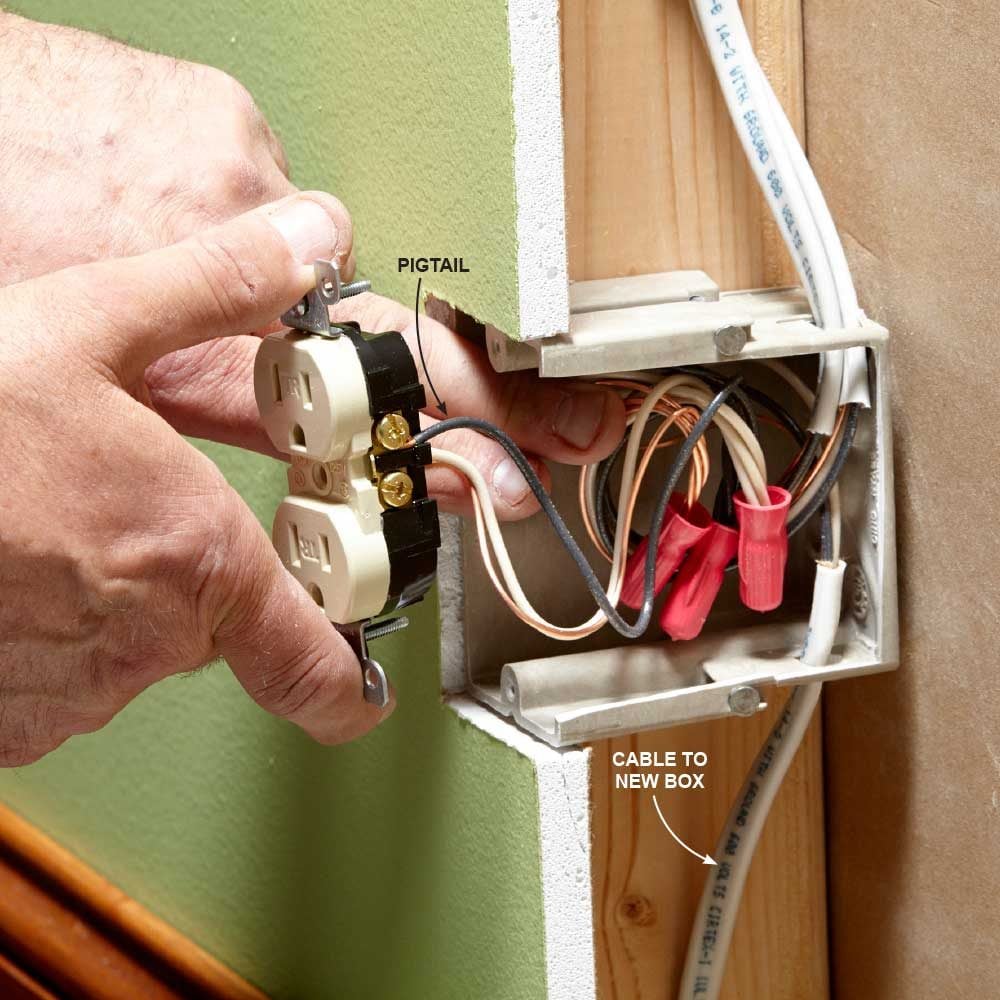 how to install electrical outlet in existing wall