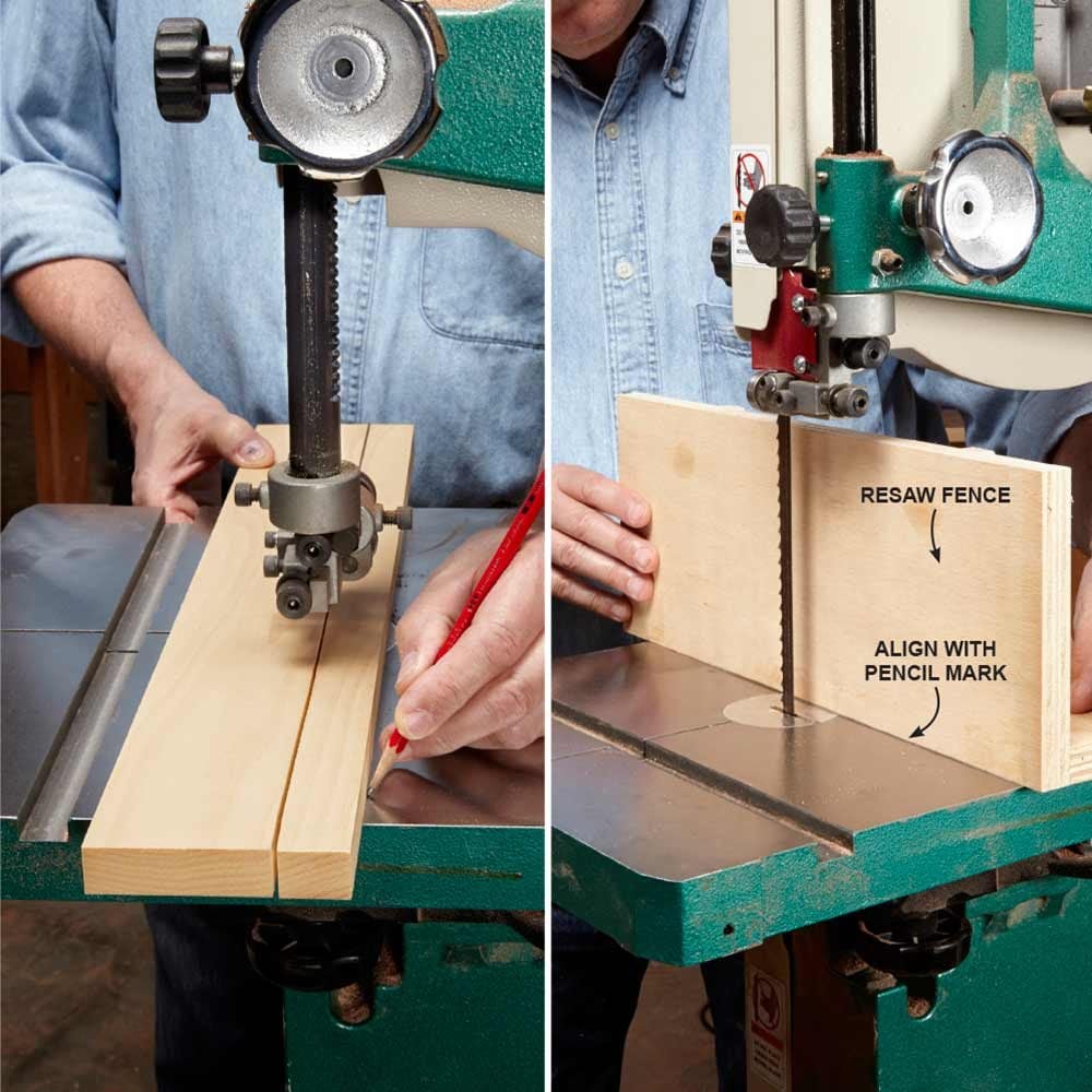 Setting the bandsaw fence at the correct angle