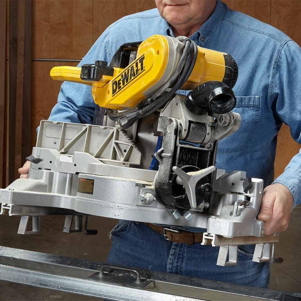 how to lift a miter saw