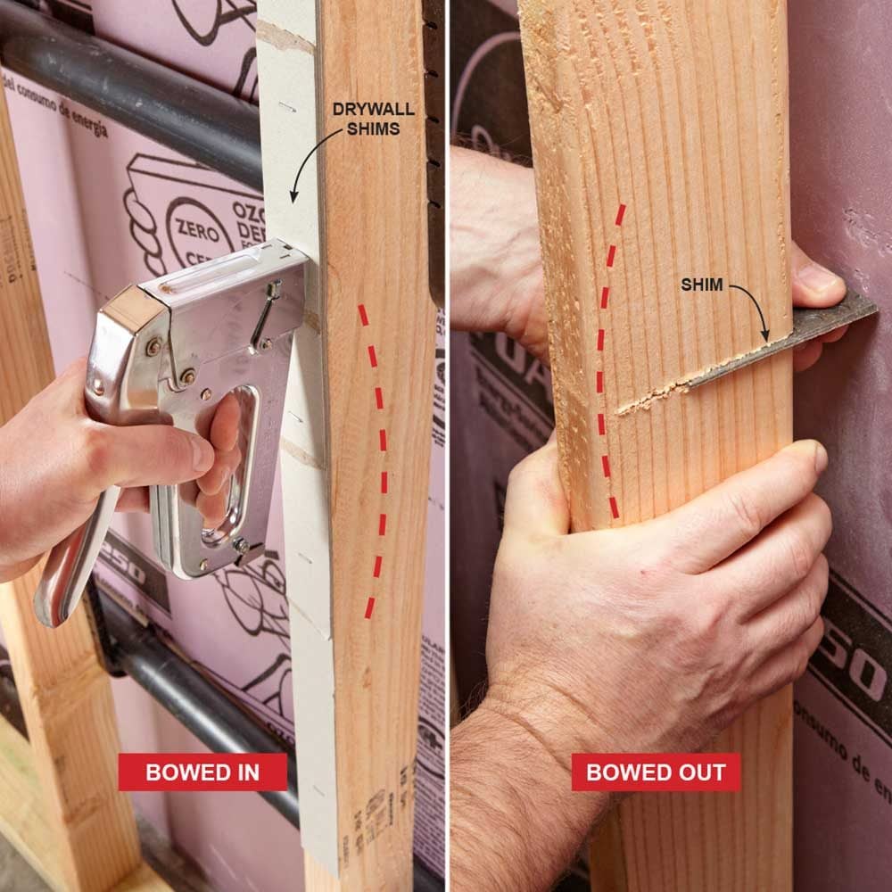 Straightening out a bowed stud | Construction Pro Tips