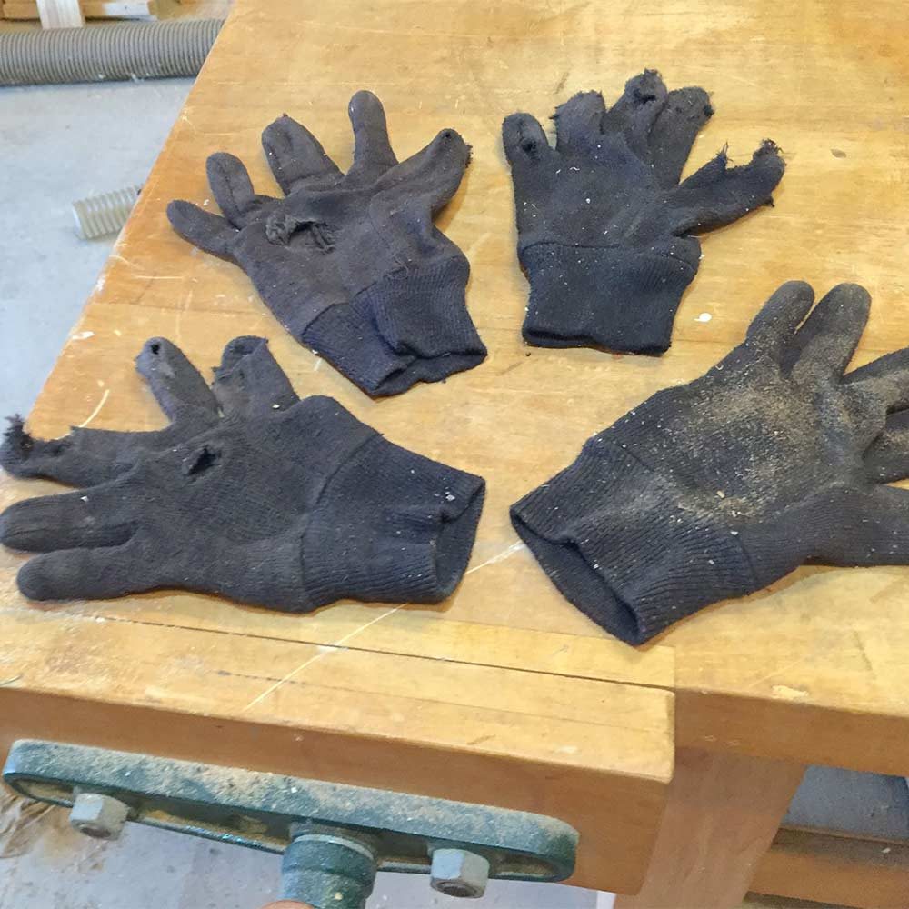 Old brown gloves