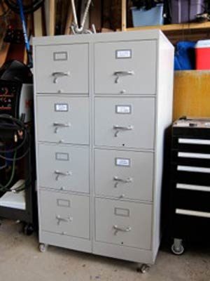 Shop Organization: Tool cabinet from used file cabinets