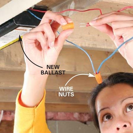 How to Replace a Fluorescent Light Ballast | The Family ... 3 bulb lamp wiring diagram 