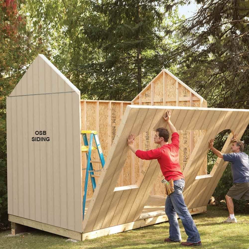 How much wood does it take to build a 10-foot by 12-foot shed?
